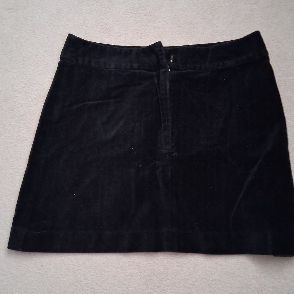 DKNY black suede mini skirt